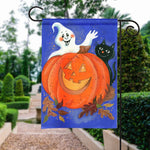 Cat Flags Halloween Flag Halloween Custome Party Funny Pumpkin Ghost and Black Cat Halloween Garden Flag Home Decor Garden Flag - Scotstee Shop