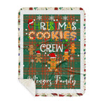 Personalized Gift Tartan Plaid Blanket Clan Menzies Green Ancient With Christmas Cookie Baking Crew Christmas Gift Sherpa Blanket, tartan sherpa blanket,buffalo plaid sherpa blanket,christmas sherpa blanket,Christmas Throw Blanket,green plaid sherpa blanket,green sherpa blanket