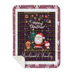 Personalized Gift Tartan Plaid Blanket Clan MacDonald Modern With Funny Santa Snowman Reindeer Merry Christmas Gift Sherpa Blanket, blue plaid sherpa blanket,blue tartan sherpa blanket,Buchan,buffalo plaid sherpa blanket,christmas sherpa blanket,Christmas Throw Blanket-Recovered
