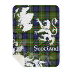 Sherpa Blanket - Tartan Blanket Thistle and Lion Scottish Clan Ferguson Plaid Blanket, plaid sherpa blanket queen,purple sherpa blanket,queen sherpa blanket,queen size sherpa blanket,red sherpa blanket,scottish tartan blankets,sherpa blanket,sherpa christmas blanket