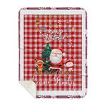 Personalized Gift Tartan Plaid Blanket Clan Lennox Dress With Funny Santa Snowman Reindeer Merry Christmas Gift Sherpa Blanket, blue plaid sherpa blanket,blue tartan sherpa blanket,Buchan,buffalo plaid sherpa blanket,christmas sherpa blanket,Christmas Throw Blanket
