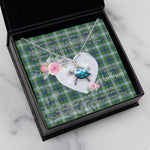 Sea Turtle Necklace Gift for My Beautiful Girlfriend Valentines Necklace Clan Johnston Dress Tartan Blue Turtle Necklace