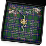 To My Beautiful Soulmate Sunflower Necklace In Your Eyes I Have Found My Home Clan Carmichael Modern Tartan Jewelry For Girlfriend, Tartan Sunflower Pendant Necklace, Scottish Tartan Jewelry, valentine necklace, necklace girlfriend, necklace for wife, cute necklaces for girlfriend, jewelry for girlfriend, to my soulmate necklace, to my future wife necklace