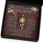 To My Beautiful Soulmate Sunflower Necklace In Your Eyes I Have Found My Home Clan Carr Tartan Jewelry For Girlfriend, Tartan Sunflower Pendant Necklace, Scottish Tartan Jewelry, valentine necklace, necklace girlfriend, necklace for wife, cute necklaces for girlfriend, jewelry for girlfriend, to my soulmate necklace, to my future wife necklace