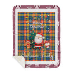 Personalized Gift Tartan Plaid Blanket Clan Buchanan Ancient With Funny Santa Snowman Reindeer Merry Christmas Gift Sherpa Blanket, blue plaid sherpa blanket,blue tartan sherpa blanket,Buchan,buffalo plaid sherpa blanket,christmas sherpa blanket,Christmas Throw Blanket