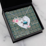 Sea Turtle Necklace Gift for My Beautiful Girlfriend Valentines Necklace Clan Scott Green Ancient Tartan Blue Turtle Necklace