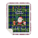 Personalized Gift Tartan Plaid Blanket Clan Monteith Hunting With Funny Santa Snowman Reindeer Merry Christmas Gift Sherpa Blanket, blue plaid sherpa blanket,blue tartan sherpa blanket,Buchan,buffalo plaid sherpa blanket,christmas sherpa blanket,Christmas Throw Blanket