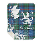 Sherpa Blanket - Tartan Blanket Thistle and Lion Scottish Clan MacPhail Plaid Blanket, plaid sherpa blanket queen,purple sherpa blanket,queen sherpa blanket,queen size sherpa blanket,red sherpa blanket,scottish tartan blankets,sherpa blanket,sherpa christmas blanket