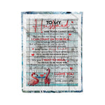 Scotstee Shop - Personalized Gift Letter To My Husband Letter Cute Flamingo Present Fleece Blanket