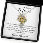 Sunflower Pendant Necklace - To My Mom - I Love You Mom, Mother's Day Necklace