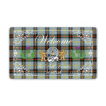 Scotstee Shop - Doormat - Welcome Mat Scottish Clan Badge Bell Tartan Door Mat, Plaid Doormat With Thistle and Two Lion Scottish