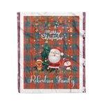Personalized Gift Tartan Plaid Blanket Clan Robertson Ancient With Funny Santa Snowman Reindeer Merry Christmas Fleece Blanket, Home Living Room, Plaid Blanket, Tartan Blanket, Scottish Blanket, Buffalo fleece blanket, Christmas Blanket