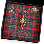 To My Beautiful Soulmate Sunflower Necklace In Your Eyes I Have Found My Home Clan Riddell Tartan Jewelry For Girlfriend, Tartan Sunflower Pendant Necklace, Scottish Tartan Jewelry, valentine necklace, necklace girlfriend, necklace for wife, cute necklaces for girlfriend, jewelry for girlfriend, to my soulmate necklace, to my future wife necklace