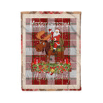 Personalized Gift Plaid Tartan Blanket Clan MacFie With Moose Lover Xmas Gift Santa Riding Christmas Fleece Blanket