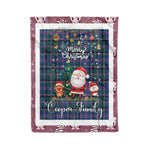 Personalized Gift Tartan Plaid Blanket Clan Cooper With Funny Santa Snowman Reindeer Merry Christmas Fleece Blanket, Home Living Room, Plaid Blanket, Tartan Blanket, Scottish Blanket, Buffalo fleece blanket, Christmas Blanket