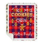 Personalized Gift Tartan Plaid Blanket Clan Hamilton With Christmas Cookie Baking Crew Christmas Gift Sherpa Blanket, tartan sherpa blanket,buffalo plaid sherpa blanket,christmas sherpa blanket,Christmas Throw Blanket,green plaid sherpa blanket,green sherpa blanket