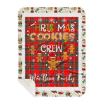 Personalized Gift Tartan Plaid Blanket Clan MacBean With Christmas Cookie Baking Crew Christmas Gift Sherpa Blanket, tartan sherpa blanket,buffalo plaid sherpa blanket,christmas sherpa blanket,Christmas Throw Blanket,green plaid sherpa blanket,green sherpa blanket