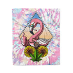 Scotstee Shop - Scotstee Shop Blanket Flamingo Hippie Smoking Weed Pink Tie Dye Hippie Fleece Blanket
