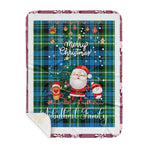 Personalized Gift Tartan Plaid Blanket Clan Arbuthnott Hunting With Funny Santa Snowman Reindeer Merry Christmas Gift Sherpa Blanket, blue plaid sherpa blanket,blue tartan sherpa blanket,Buchan,buffalo plaid sherpa blanket,christmas sherpa blanket,Christmas Throw Blanket