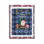 Personalized Gift Tartan Plaid Blanket Clan MacKie Ancient With Funny Santa Snowman Reindeer Merry Christmas Fleece Blanket, Home Living Room, Plaid Blanket, Tartan Blanket, Scottish Blanket, Buffalo fleece blanket, Christmas Blanket