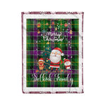 Personalized Gift Tartan Plaid Blanket Clan Selkirk With Funny Santa Snowman Reindeer Merry Christmas Fleece Blanket, Home Living Room, Plaid Blanket, Tartan Blanket, Scottish Blanket, Buffalo fleece blanket, Christmas Blanket