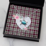 Sea Turtle Necklace Gift for My Beautiful Girlfriend Valentines Necklace Clan Little Dress Tartan Blue Turtle Necklace