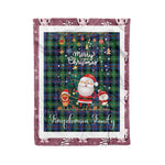Personalized Gift Tartan Plaid Blanket Clan Farquharson Ancient With Funny Santa Snowman Reindeer Merry Christmas Fleece Blanket, Home Living Room, Plaid Blanket, Tartan Blanket, Scottish Blanket, Buffalo fleece blanket, Christmas Blanket