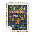 Personalized Gift Tartan Plaid Blanket Clan Gillon With Christmas Cookie Baking Crew Christmas Gift Sherpa Blanket, tartan sherpa blanket,buffalo plaid sherpa blanket,christmas sherpa blanket,Christmas Throw Blanket,green plaid sherpa blanket,green sherpa blanket
