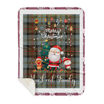 Personalized Gift Tartan Plaid Blanket Clan MacLeod Of Harris Weathered With Funny Santa Snowman Reindeer Merry Christmas Gift Sherpa Blanket, blue plaid sherpa blanket,blue tartan sherpa blanket,Buchan,buffalo plaid sherpa blanket,christmas sherpa blanket,Christmas Throw Blanket