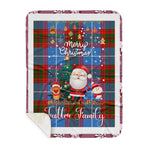 Personalized Gift Tartan Plaid Blanket Clan Trotter With Funny Santa Snowman Reindeer Merry Christmas Gift Sherpa Blanket, blue plaid sherpa blanket,blue tartan sherpa blanket,Buchan,buffalo plaid sherpa blanket,christmas sherpa blanket,Christmas Throw Blanket
