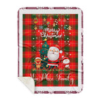 Personalized Gift Tartan Plaid Blanket Clan MacPhee With Funny Santa Snowman Reindeer Merry Christmas Gift Sherpa Blanket, blue plaid sherpa blanket,blue tartan sherpa blanket,Buchan,buffalo plaid sherpa blanket,christmas sherpa blanket,Christmas Throw Blanket
