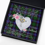 Gift For My Beautiful Girlfriend Necklace Valentine Necklace Clan Russell Tartan Cross Dancing Necklace Scottish Tartan Jewelry