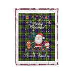 Personalized Gift Tartan Plaid Blanket Clan Arnott With Funny Santa Snowman Reindeer Merry Christmas Fleece Blanket, Home Living Room, Plaid Blanket, Tartan Blanket, Scottish Blanket, Buffalo fleece blanket, Christmas Blanket
