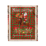 Personalized Gift Plaid Tartan Blanket Clan Gartshore With Moose Lover Xmas Gift Santa Riding Christmas Fleece Blanket
