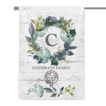 Scotstee Shop - Personal Name Monogram Clan Cochrane Tartan Garden Flag Family Name Scottish