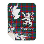Scotstee Shop - Tartan Blanket Thistle and Lion Scottish Clan Jardine Dress Plaid Blanket - Sherpa Blanket