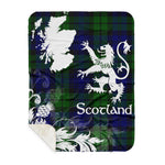 Sherpa Blanket - Tartan Blanket Thistle and Lion Scottish Clan Campbell Plaid Blanket, plaid sherpa blanket queen,purple sherpa blanket,queen sherpa blanket,queen size sherpa blanket,red sherpa blanket,scottish tartan blankets,sherpa blanket,sherpa christmas blanket
