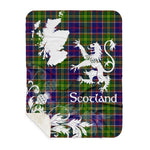Sherpa Blanket - Tartan Blanket Thistle and Lion Scottish Clan Whitefoord Plaid Blanket, plaid sherpa blanket queen,purple sherpa blanket,queen sherpa blanket,queen size sherpa blanket,red sherpa blanket,scottish tartan blankets,sherpa blanket,sherpa christmas blanket