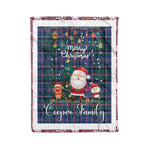 Personalized Gift Tartan Plaid Blanket Clan Cooper With Funny Santa Snowman Reindeer Merry Christmas Fleece Blanket, Home Living Room, Plaid Blanket, Tartan Blanket, Scottish Blanket, Buffalo fleece blanket, Christmas Blanket