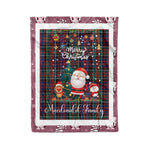 Personalized Gift Tartan Plaid Blanket Clan Macdonald With Funny Santa Snowman Reindeer Merry Christmas Fleece Blanket, Home Living Room, Plaid Blanket, Tartan Blanket, Scottish Blanket, Buffalo fleece blanket, Christmas Blanket-Recovered