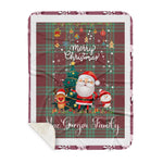 Personalized Gift Tartan Plaid Blanket Clan MacGregor Hunting Ancient With Funny Santa Snowman Reindeer Merry Christmas Gift Sherpa Blanket, blue plaid sherpa blanket,blue tartan sherpa blanket,Buchan,buffalo plaid sherpa blanket,christmas sherpa blanket,Christmas Throw Blanket