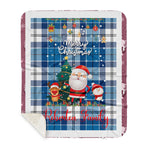 Personalized Gift Tartan Plaid Blanket Clan Roberton With Funny Santa Snowman Reindeer Merry Christmas Gift Sherpa Blanket, blue plaid sherpa blanket,blue tartan sherpa blanket,Buchan,buffalo plaid sherpa blanket,christmas sherpa blanket,Christmas Throw Blanket
