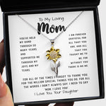 To My Loving Mom Necklace Gift I Need To Say Mom I Love You Gift For Her Love Sunflower Pendant Necklace