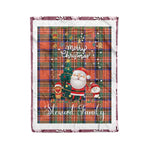 Personalized Gift Tartan Plaid Blanket Clan Stewart Royal Ancient With Funny Santa Snowman Reindeer Merry Christmas Fleece Blanket, Home Living Room, Plaid Blanket, Tartan Blanket, Scottish Blanket, Buffalo fleece blanket, Christmas Blanket