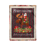 Personalized Gift Plaid Tartan Blanket Clan Fotheringham With Moose Lover Xmas Gift Santa Riding Christmas Fleece Blanket