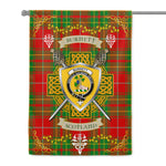 House Flag - Burnett Ancient Irish Shield Celtic Cross Tartan Garden Flag St Patrick's Day Garden Flag