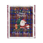 Personalized Gift Tartan Plaid Blanket Clan Chisholm Hunting Modern With Funny Santa Snowman Reindeer Merry Christmas Fleece Blanket, Home Living Room, Plaid Blanket, Tartan Blanket, Scottish Blanket, Buffalo fleece blanket, Christmas Blanket