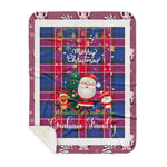 Personalized Gift Tartan Plaid Blanket Clan Graham Of Menteith Pink With Funny Santa Snowman Reindeer Merry Christmas Gift Sherpa Blanket, blue plaid sherpa blanket,blue tartan sherpa blanket,Buchan,buffalo plaid sherpa blanket,christmas sherpa blanket,Christmas Throw Blanket