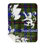 Sherpa Blanket - Tartan Blanket Thistle and Lion Scottish Clan Dawson Plaid Blanket, plaid sherpa blanket queen,purple sherpa blanket,queen sherpa blanket,queen size sherpa blanket,red sherpa blanket,scottish tartan blankets,sherpa blanket,sherpa christmas blanket