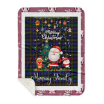 Personalized Gift Tartan Plaid Blanket Clan Murray of Atholl Modern With Funny Santa Snowman Reindeer Merry Christmas Gift Sherpa Blanket, blue plaid sherpa blanket,blue tartan sherpa blanket,Buchan,buffalo plaid sherpa blanket,christmas sherpa blanket,Christmas Throw Blanket